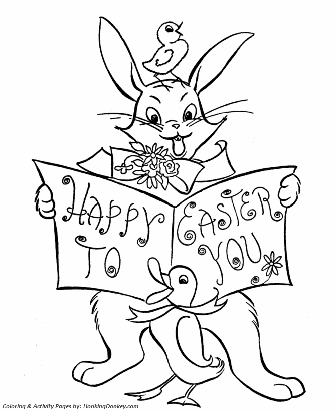 Easter Bunny Coloring Pages - Happy Easter Bunny 
