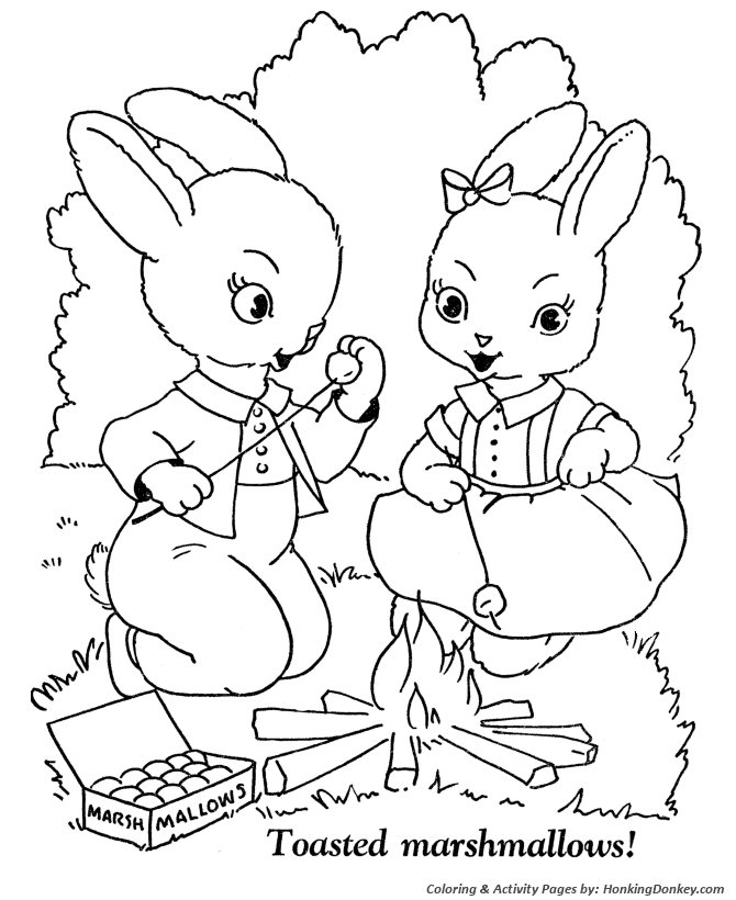 Easter Bunny Coloring Pages - Yummy Bunny 