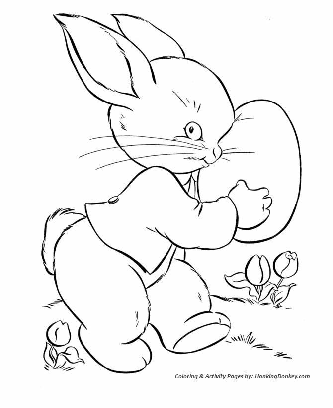 Peter Cottontail Coloring Pages - Peter Cottontail with Easter Egg 