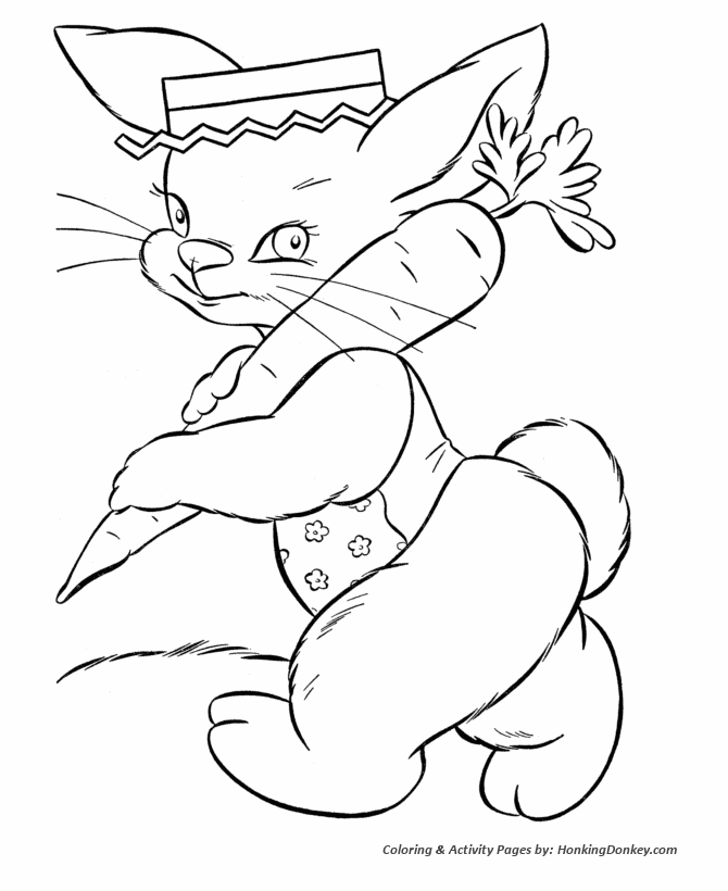 Peter Cottontail Coloring Pages - Peter Cottontail loves Carrots 