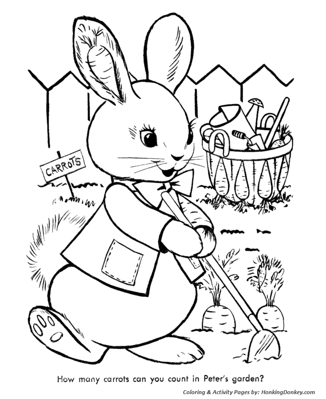 Peter Cottontail's Garden - Peter Cottontail Coloring Pages