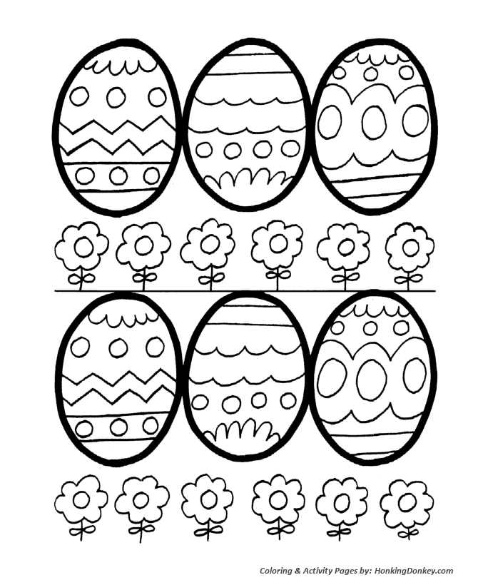 Easter Egg Coloring Pages - Decorative Easter Eggs for Coloring 