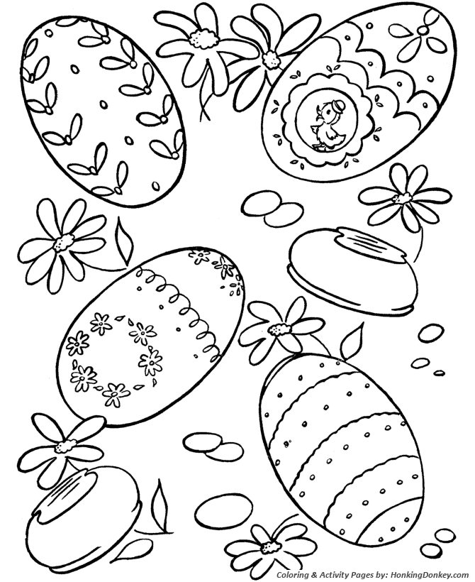 Easter Egg Coloring Pages - Lots of Easter Eggs 