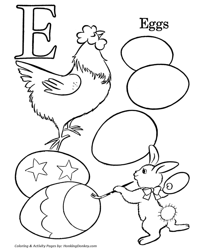 Easter Egg Coloring Pages - E is for Easter Egg 