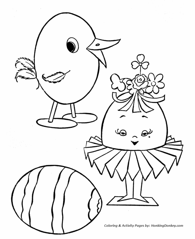 Easter Egg Characters - Easter Egg Coloring Pages