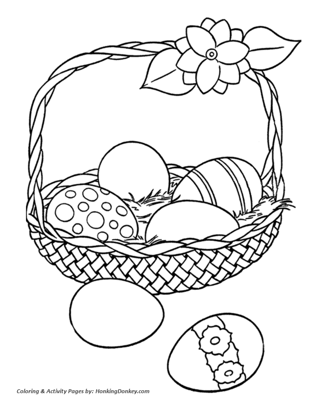 Easter Basket full of Eggs - Easter Basket Coloring Pages