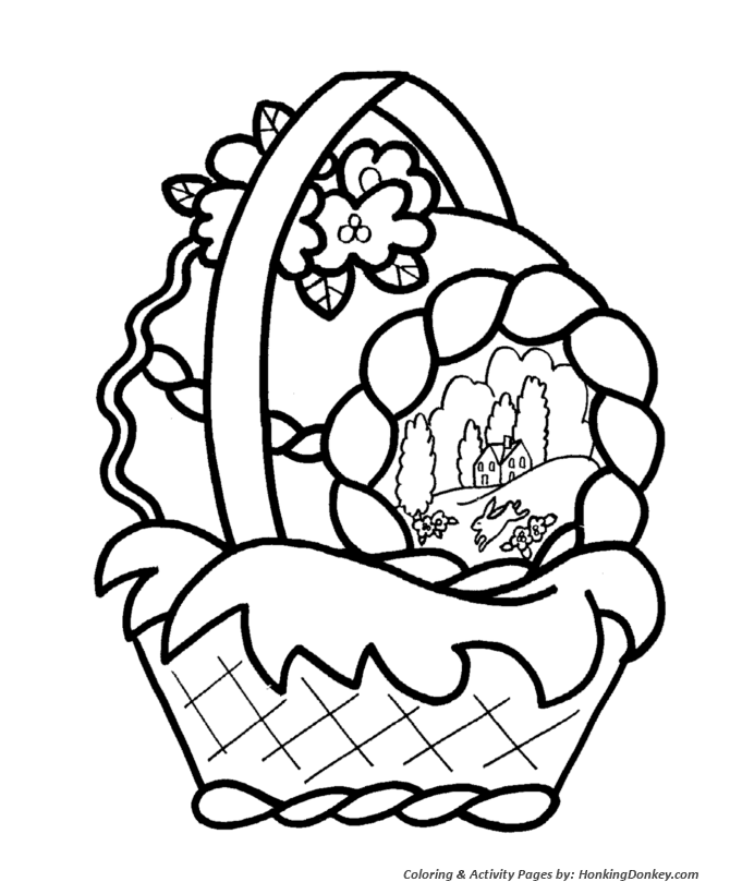 Easter Basket Coloring Pages - Cute Easter Basket 