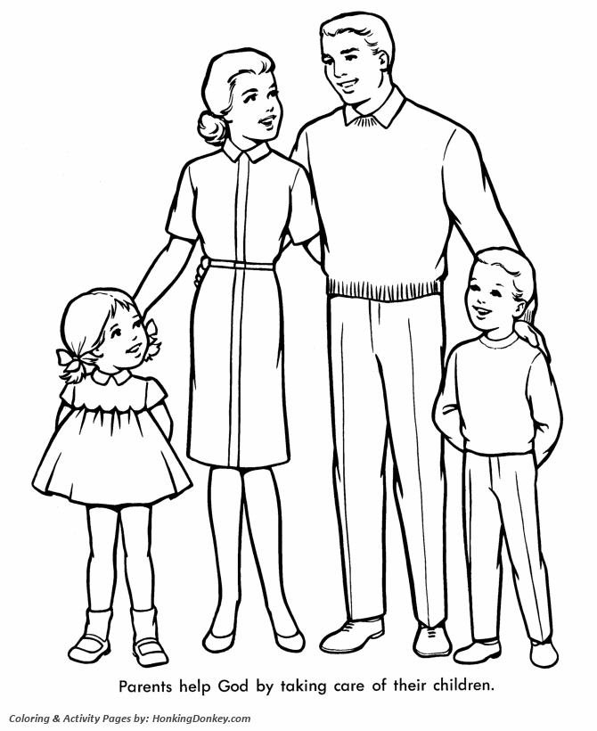 Church Coloring Pages - Church Family 