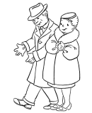 Grandparents Day Coloring Pages - Grandparents visit 