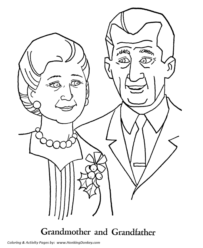 Grandparents Day Coloring Pages - Grandmother and Grandfather