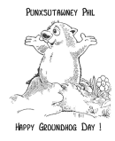 Groundhog Day Coloring Sheet - Punxsutawney Phil