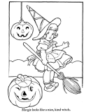 Halloween Costume Coloring Pages - Witch Costume