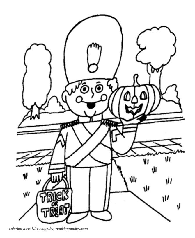 Halloween Costume Coloring Pages - Trick or Treat Halloween Costume