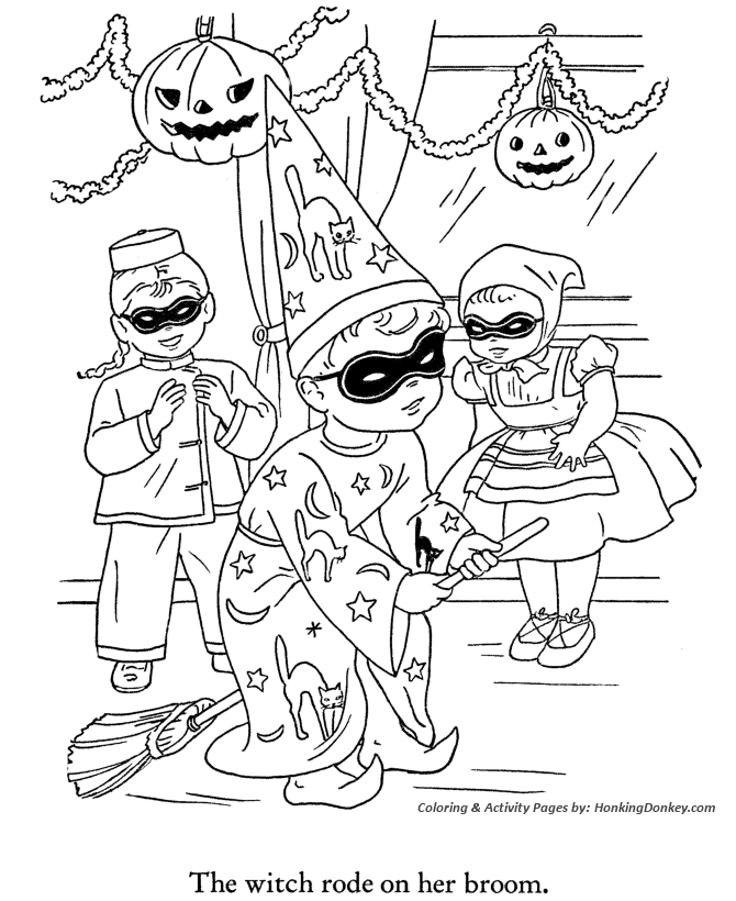 Halloween Party Coloring Pages - Halloween Party Fun