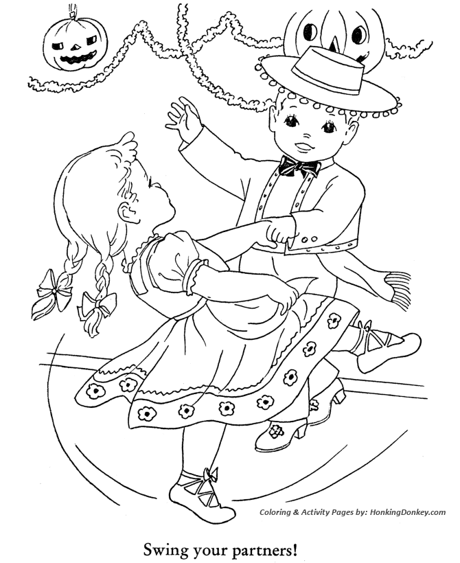 Halloween Party Coloring Page - Halloween Party Music