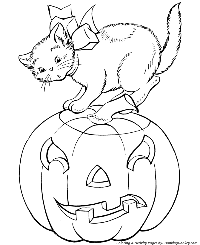 Halloween Party Coloring Page - Halloween Party Pumpkin