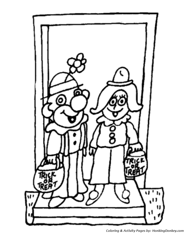 Halloween Party Coloring Page - Halloween Party Trick or Treat