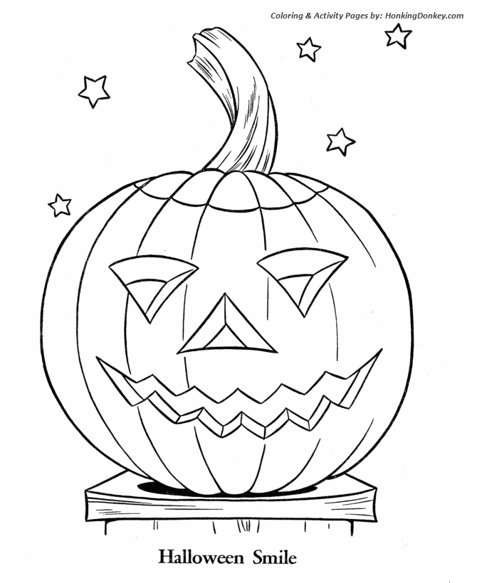 Halloween Pumpkin Coloring Pages - Smiling Halloween Pumpkin