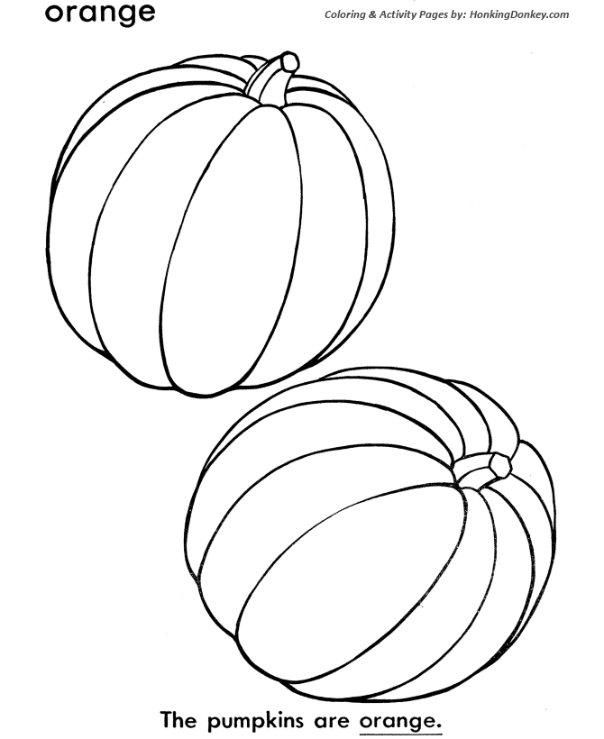 Halloween Pumpkin Coloring Pages - Simple Orange Halloween Pumpkins