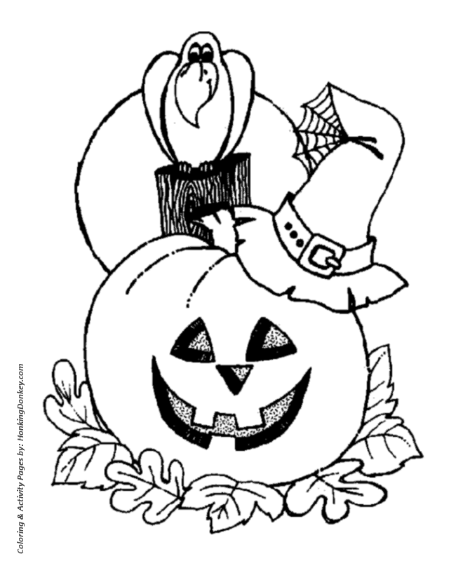Halloween Pumpkin Coloring Pages - Frightful Halloween Pumpkin
