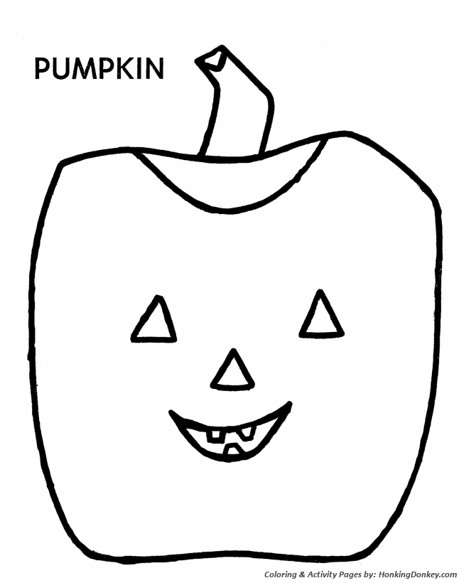 Halloween Pumpkin Coloring Pages - Simple Easy Halloween Pumpkin