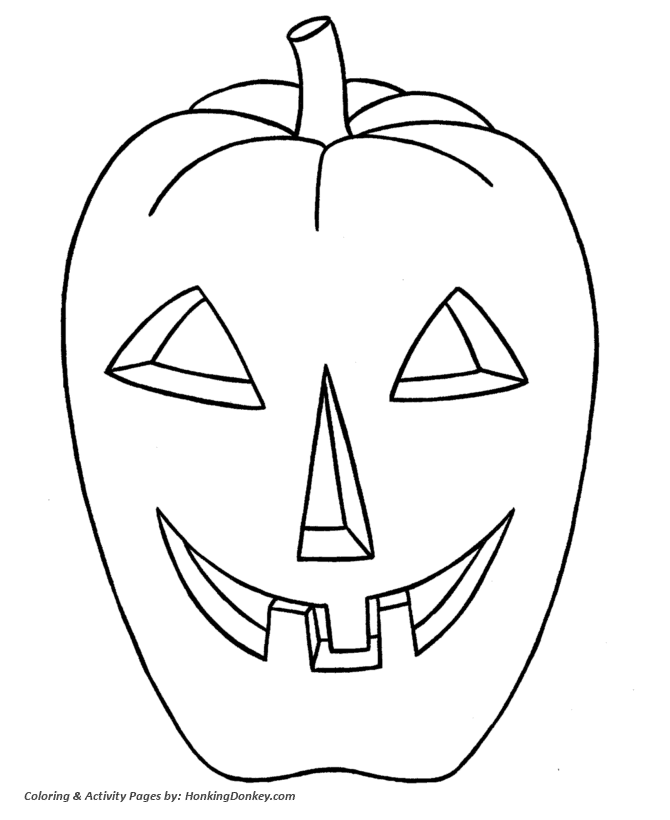 Halloween Pumpkin Coloring Pages - Big Evil Halloween Pumpkin