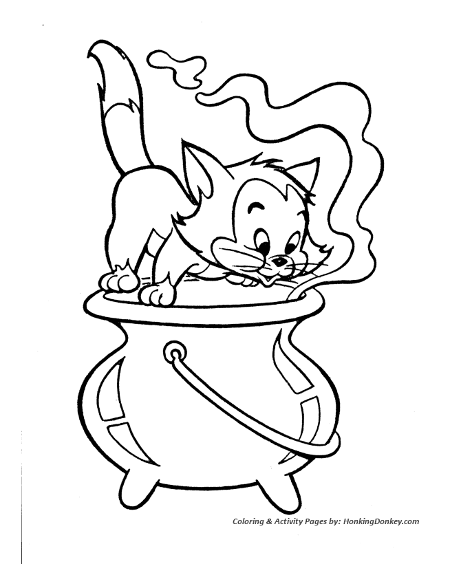 Halloween Witch Coloring Pages - Halloween Witch Wendy's Cat