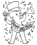 New Year Coloring Coloring Pages