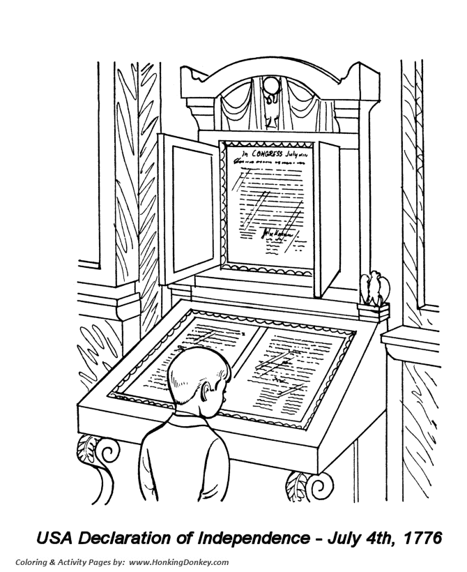 July 4th Coloring Pages - Declaration of Independence
