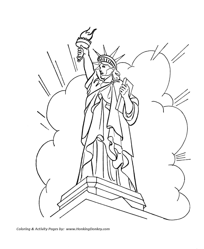 July 4th Coloring Pages - The Statue of Liberty