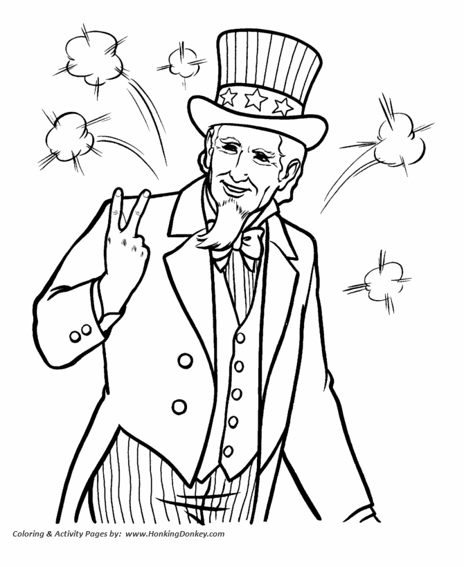 July 4th Coloring Pages - Uncle Sam