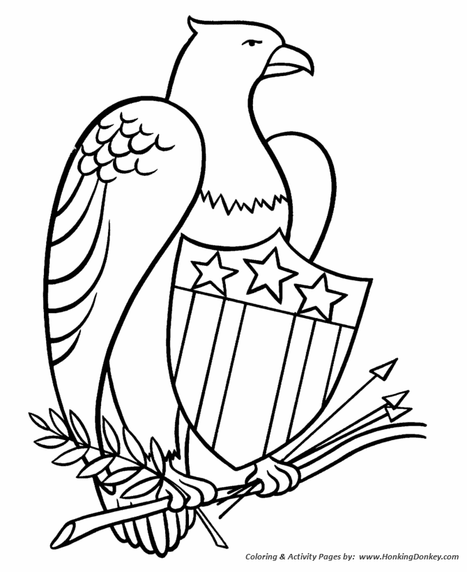 July 4th Coloring Pages - The American Eagle Coloring Page Sheets