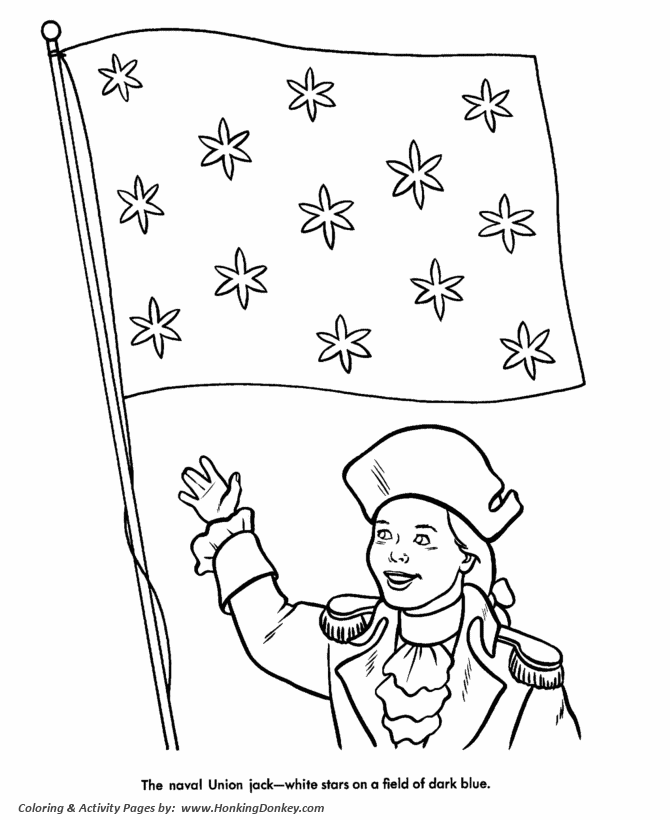 July 4th Coloring Pages - Naval Union Jack Flag