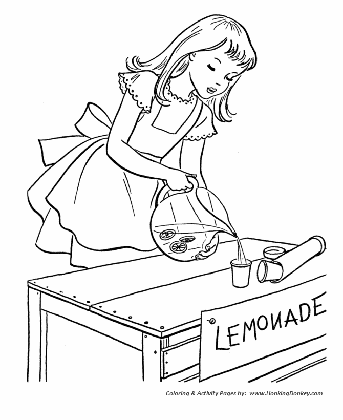 July 4th Coloring Pages - July 4th Lemonade Stand
