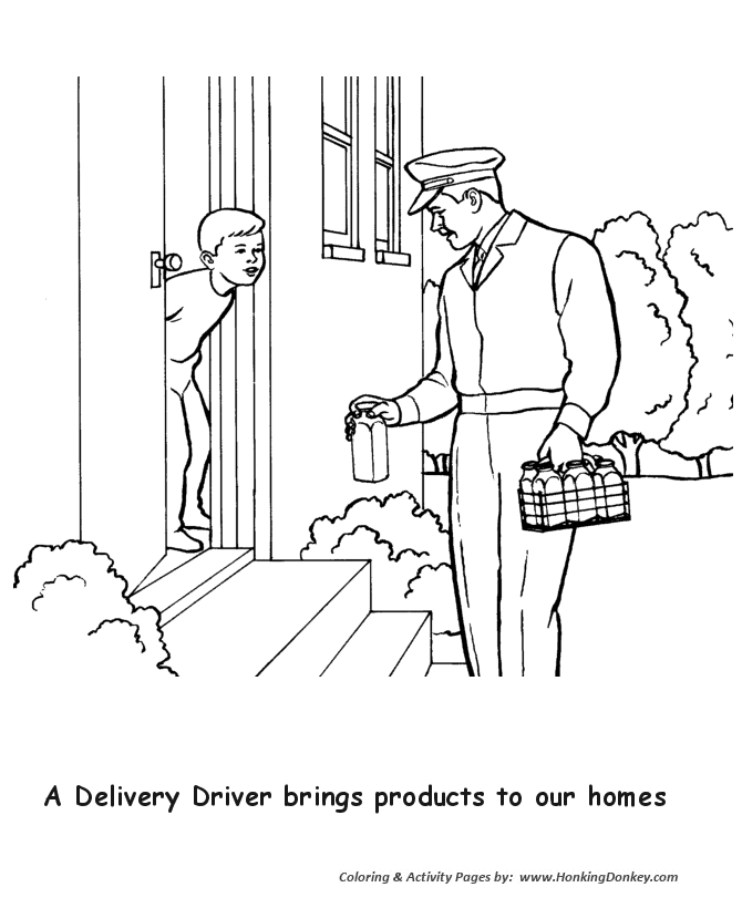 Labor Day Coloring Pages - Delivery Driver