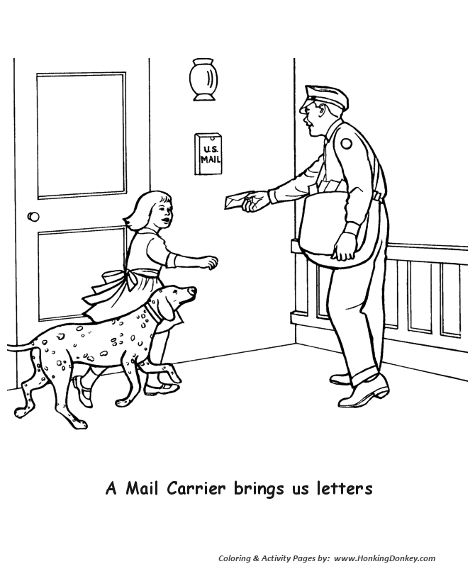 Labor Day Coloring Pages - Mail Carrier