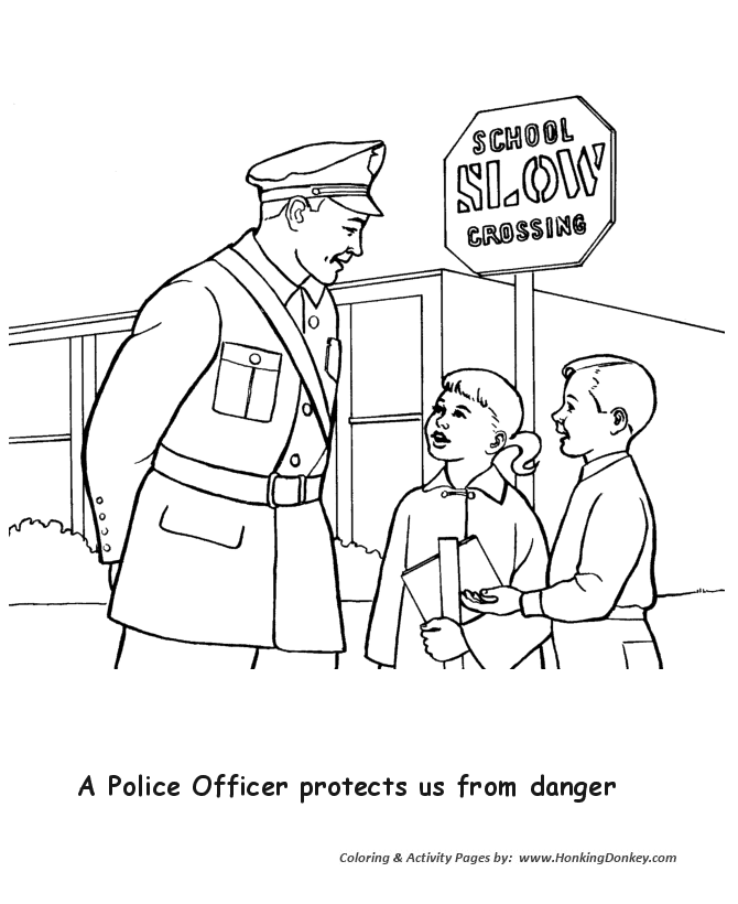 Labor Day Coloring Pages - Police Officer