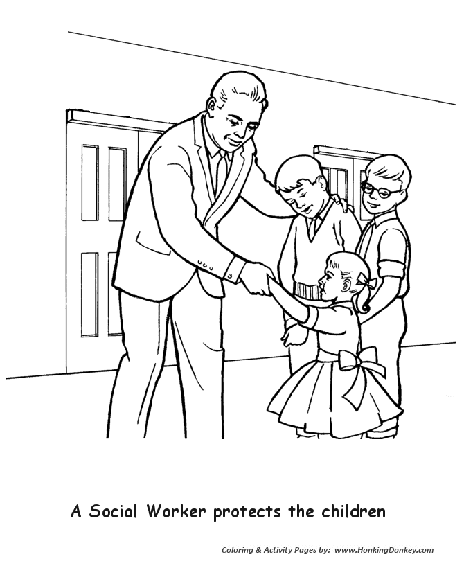 Labor Day Coloring Pages - Social Worker