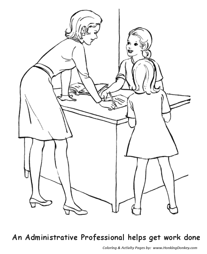 Labor Day Coloring Pages - Administrative Professional