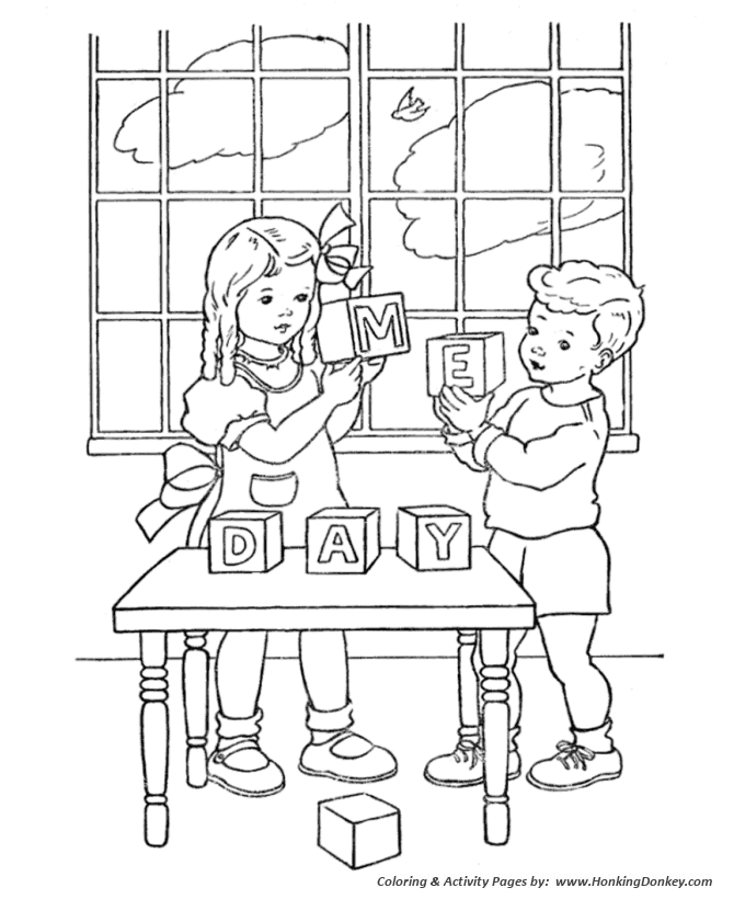 Memorial Day Coloring Pages - Memorial Day kids blocks