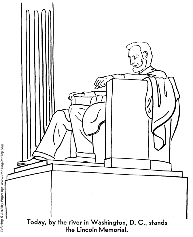 Memorial Day Coloring Pages - Lincolin Memorial