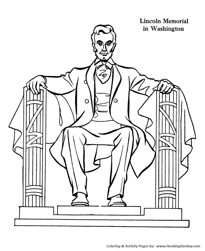 Memorial Day Coloring Pages - Lincolin Memorial