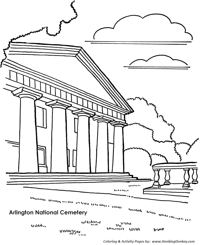 Memorial Day Coloring Pages - Arlington National Cemetery