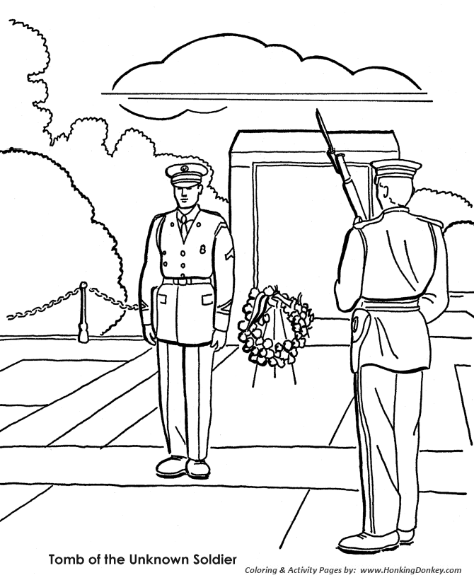 Memorial Day Coloring Pages - Tomb of the Unknowns