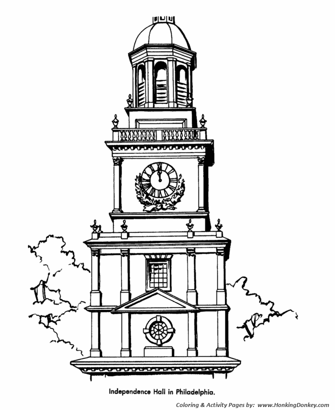 Memorial Day Coloring Pages - Independence Hall