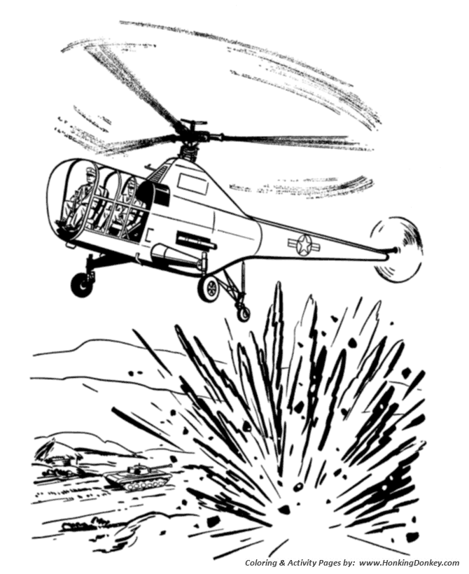 Memorial Day Coloring Pages - Helicopter Pilot