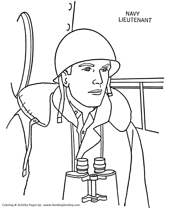 Memorial Day Coloring Pages - Navy Lieutenant