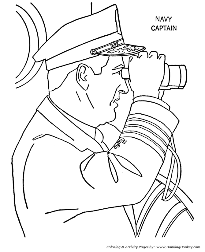 Memorial Day Coloring Pages - Navy Captain