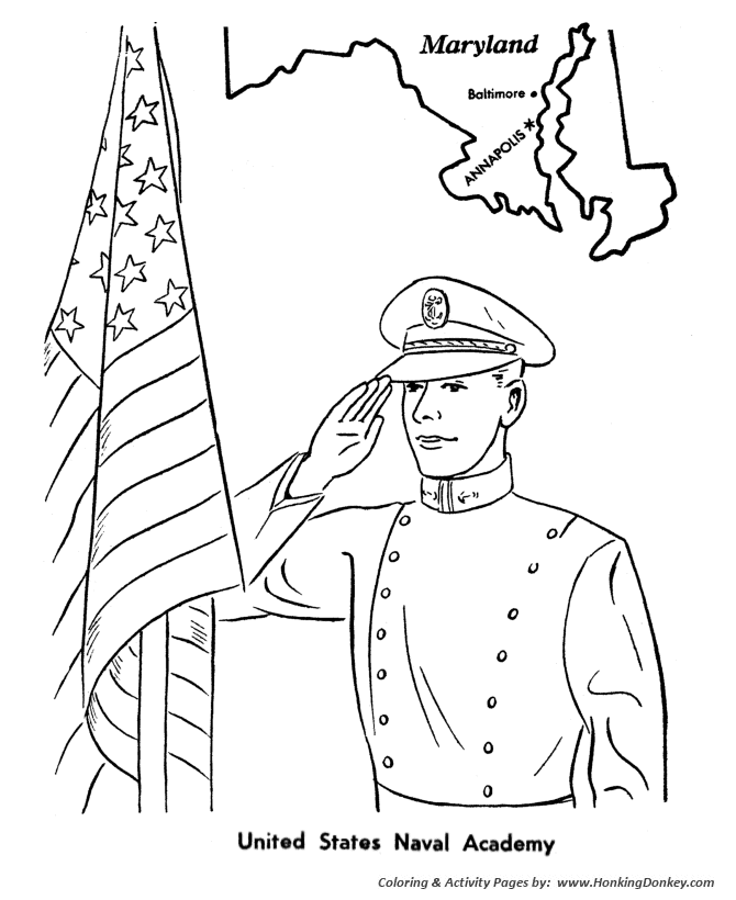 Memorial Day Coloring Pages - US Naval Academy