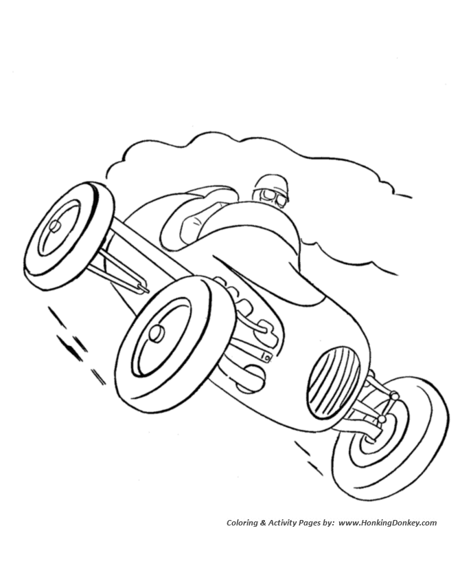 Memorial Day Coloring Pages - Indianapolis 500 Auto Race